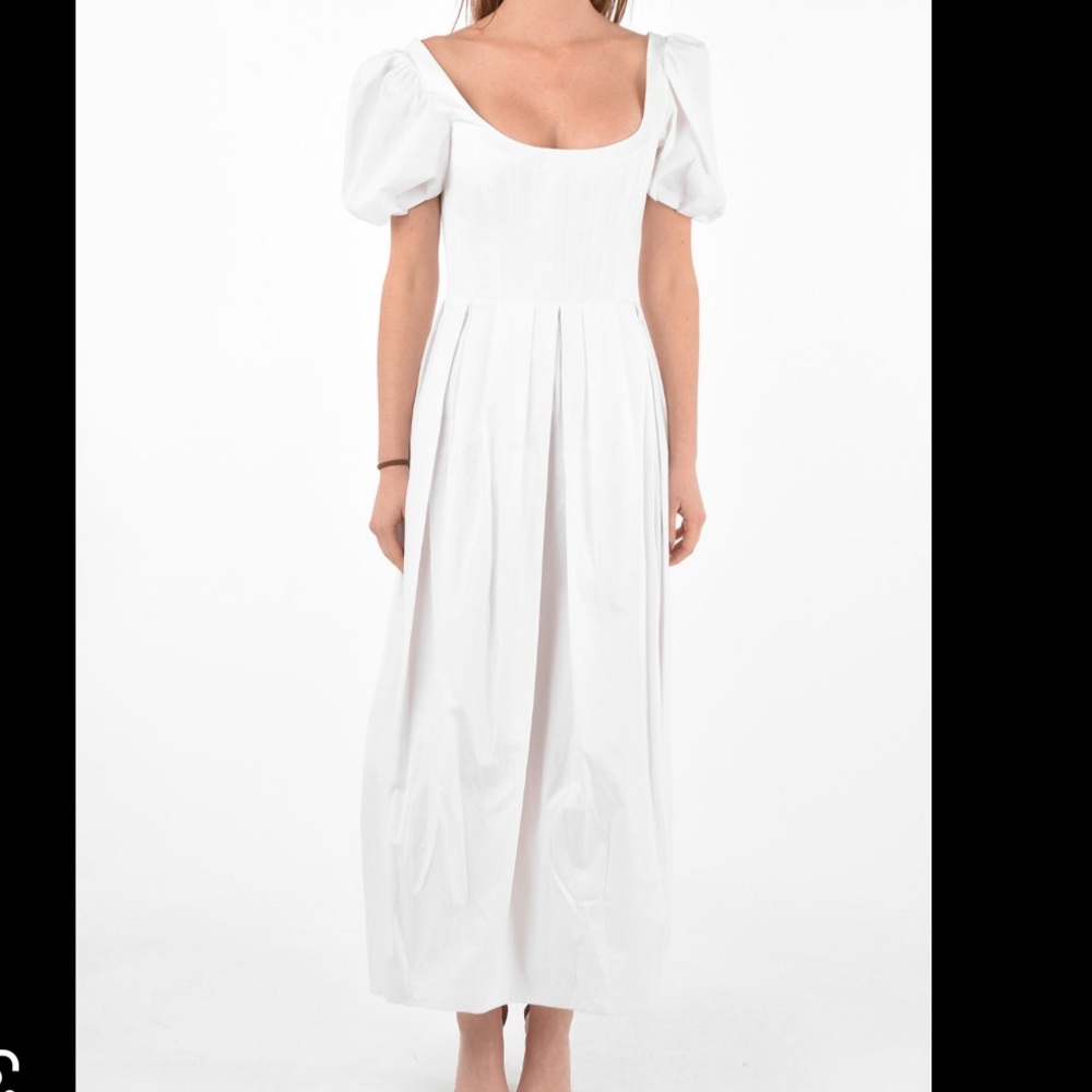 NWT Brock Collection Salvina white corset puff sleeve dress 6